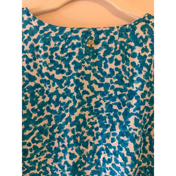 Marie Oliver Ryan Silk Mini Wrap Dress in Pebble Blue Ruffle Hem Large Coquette - Picture 4 of 9